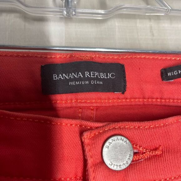 New Banana Republic‎ high rise skinny ankle orange jeans denim, size 31 - Picture 7 of 11